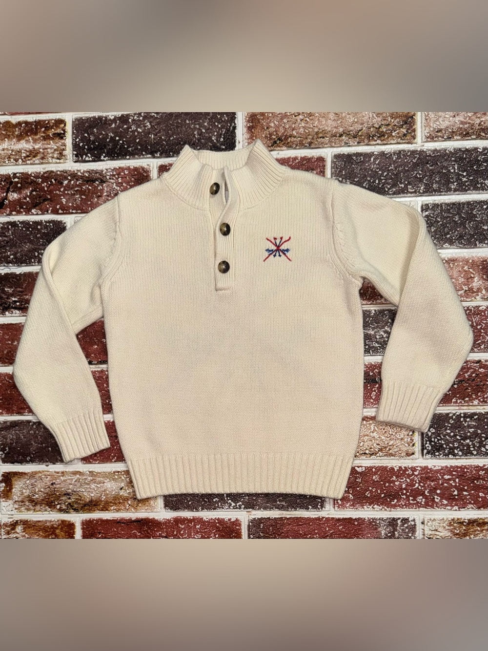 Classic Prep Childrenswear knit ski sweater Boys size 5 graphic on back